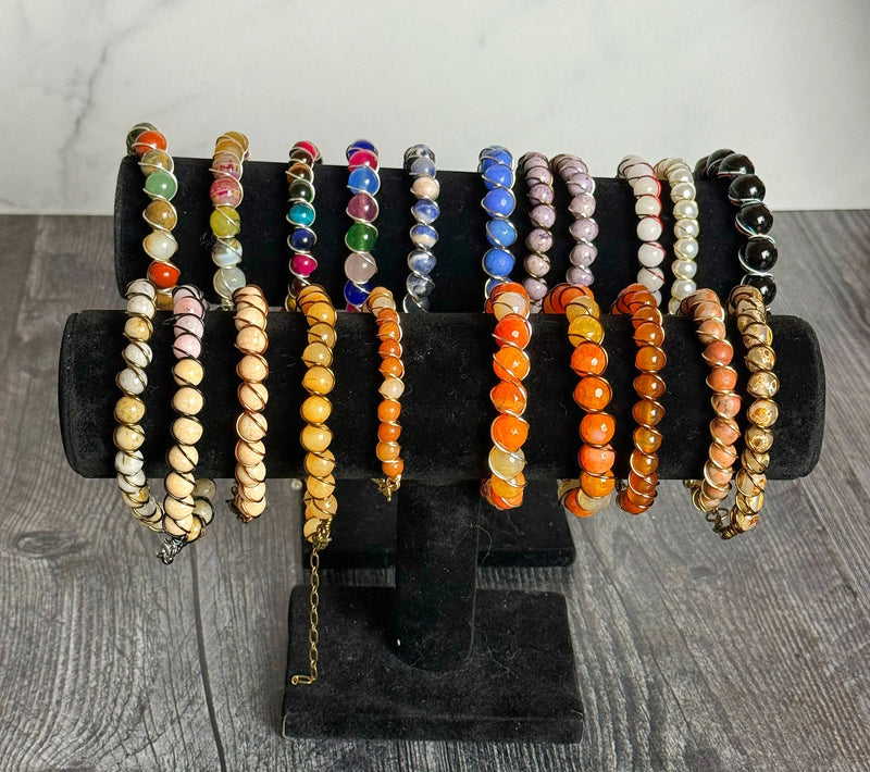 Beaded Bracelets with Wire Wrapping - Simply Rustic Jewelry