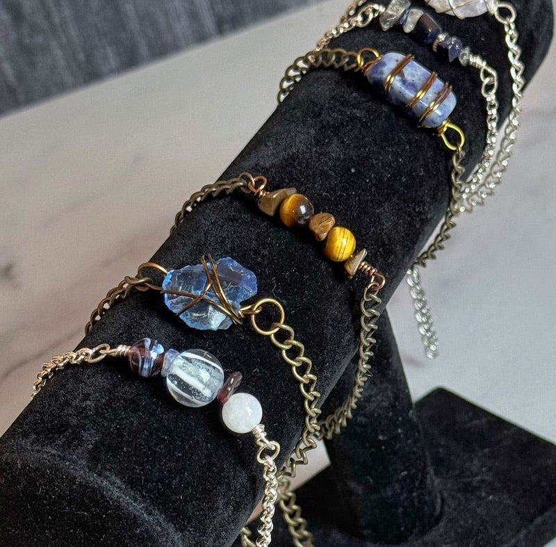 Gemstone, Crystal and/or Glass Bracelet - Simply Rustic Jewelry