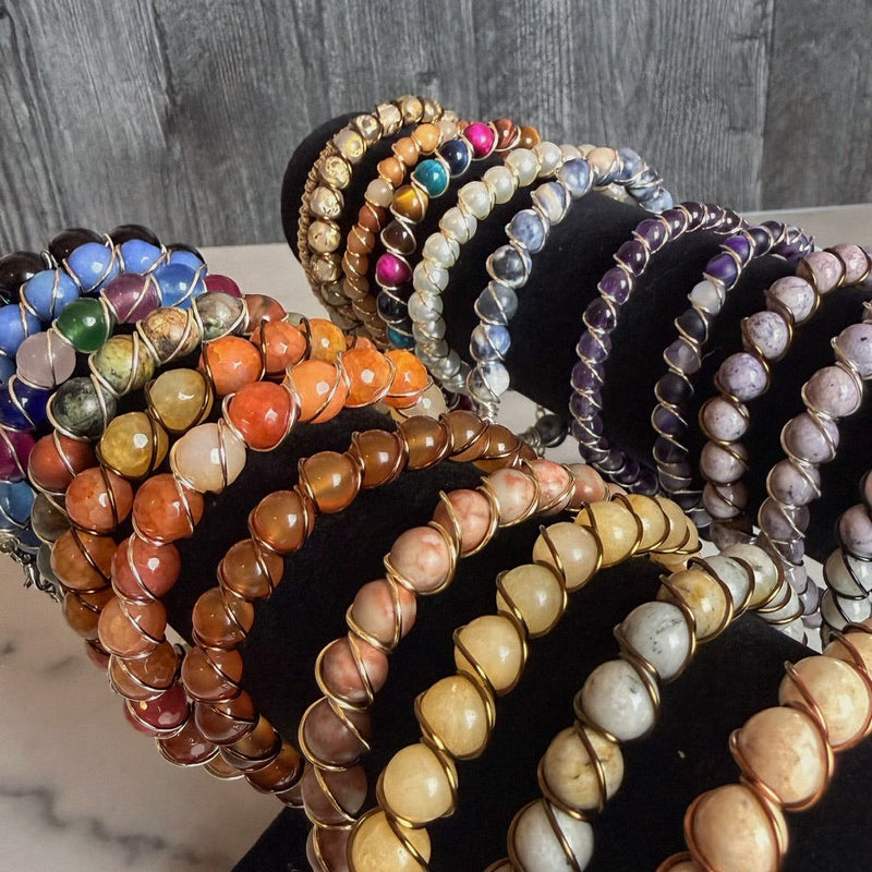 Beaded Bracelets with Wire Wrapping - Simply Rustic Jewelry