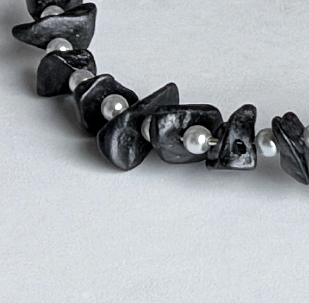 Obsidian Dreams Bracelet - Simple Beaded Bracelet - Obsidian Bead Chip Bracelet