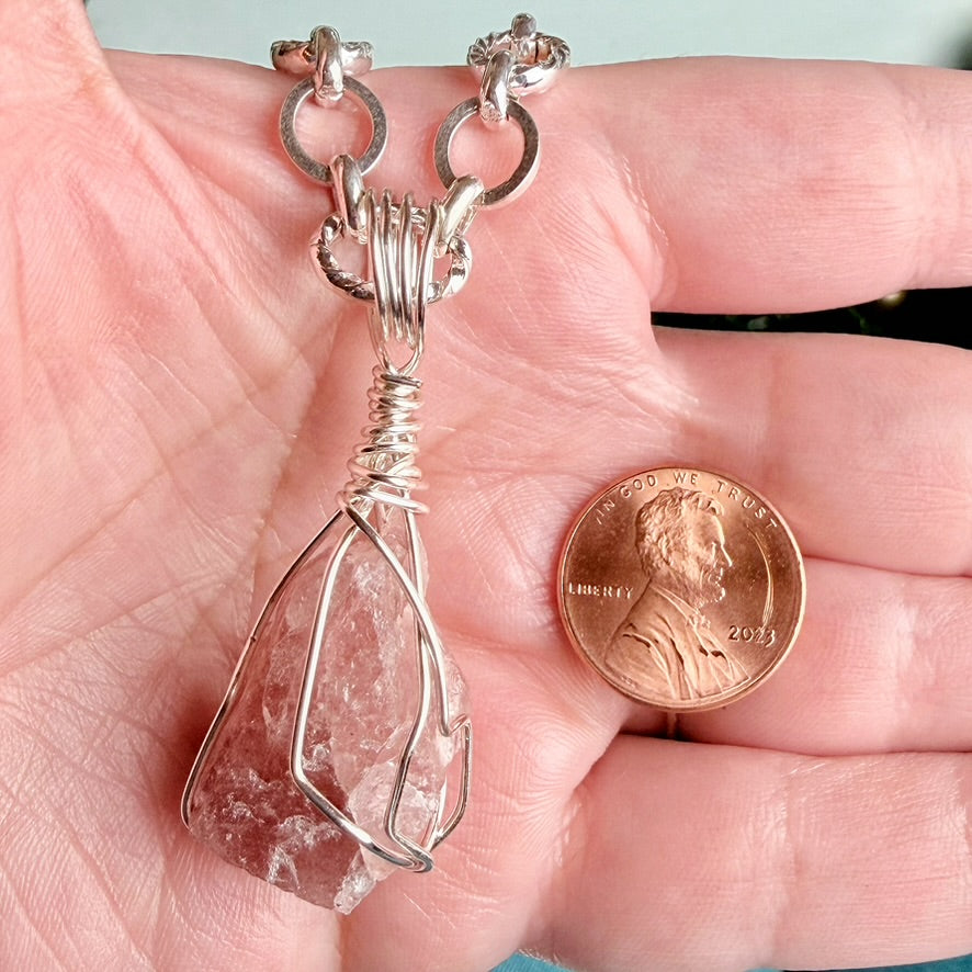 Strawberry Shortcake Necklace - Simple Wire Wrapped Pendant