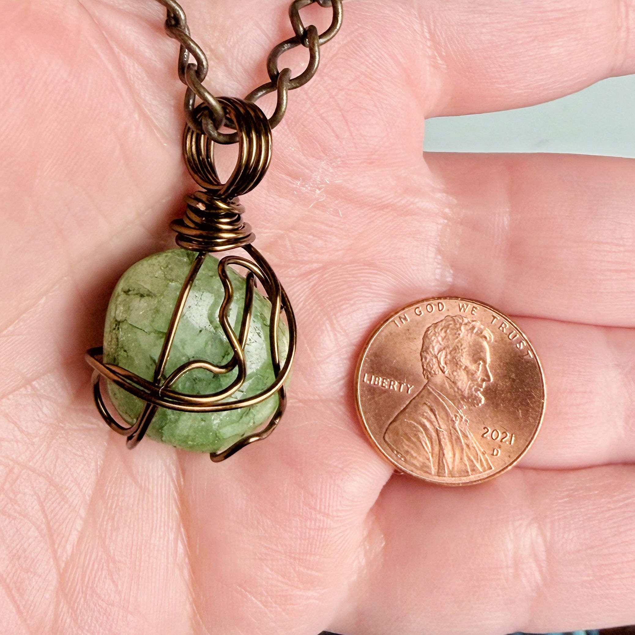 Hallow's Dawn Necklace - Handmade Wire Wrapped Dyed Quartz Pendant Necklace