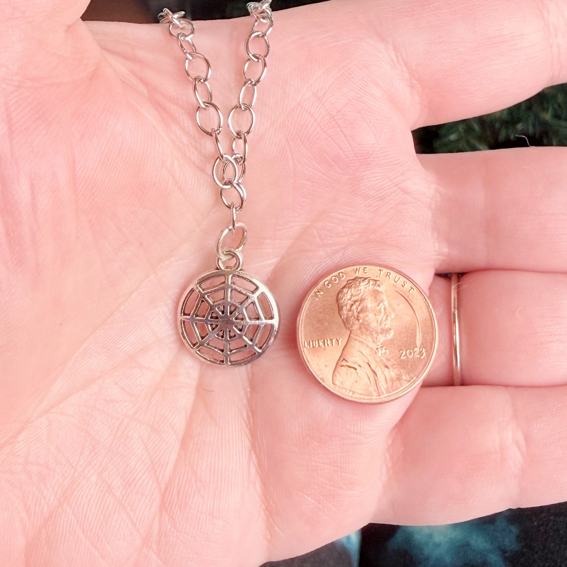 Haunted Threads Necklace - Pendant Necklaces With Spider Web Charms