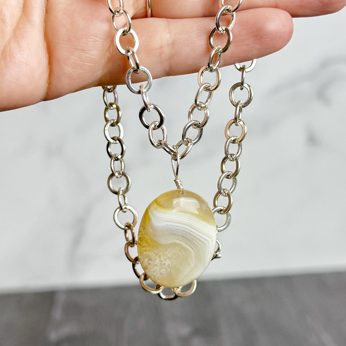 Honeydew Necklace - Handmade Citrine Pendant Necklace