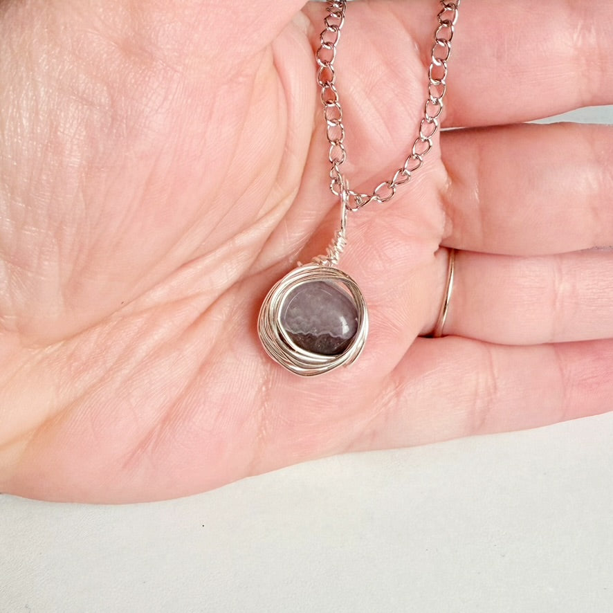 Stillnesss -  Matching Agate Necklace and Bracelet