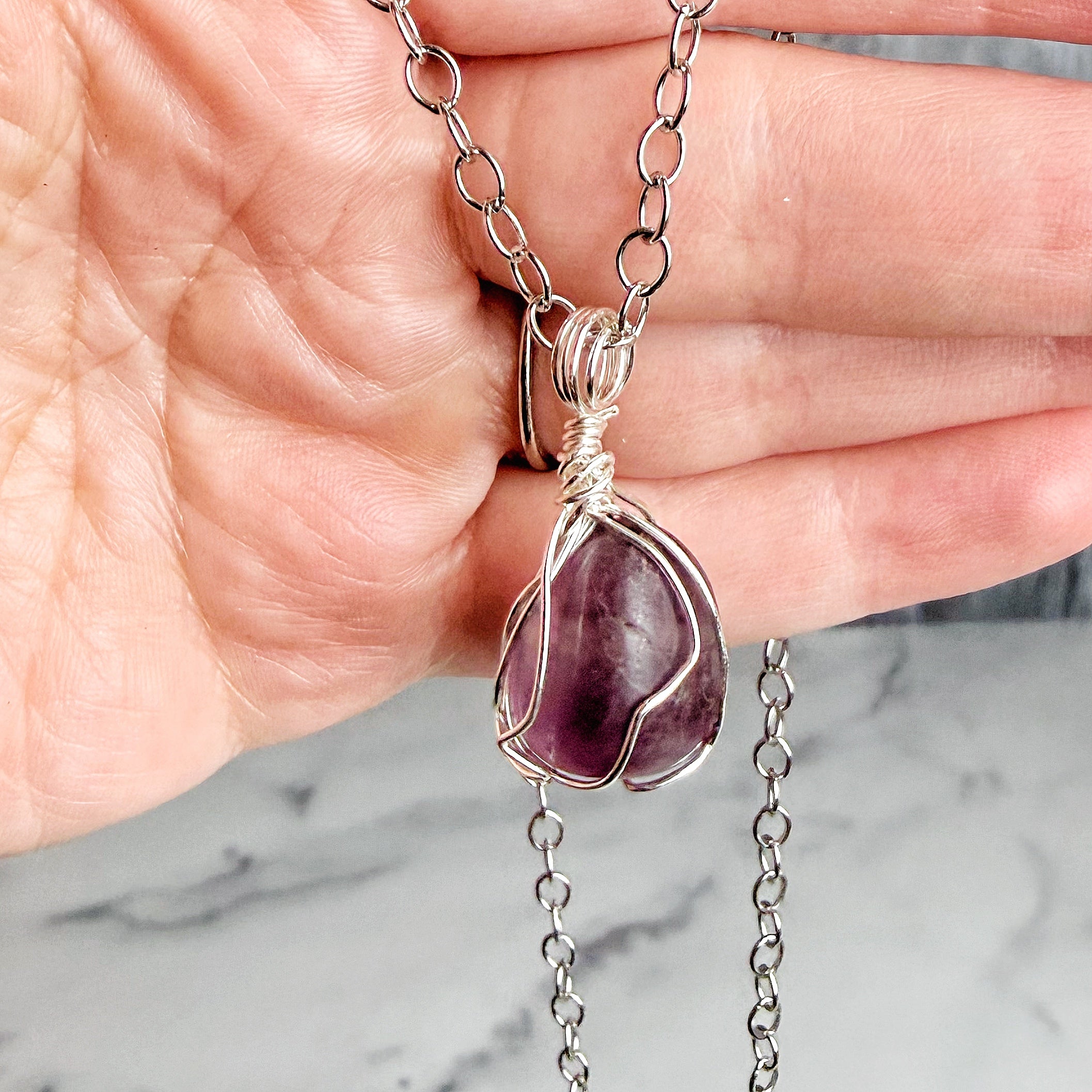 Gentle Aura - Handmade, Wire Wrapped Fluorite Necklace