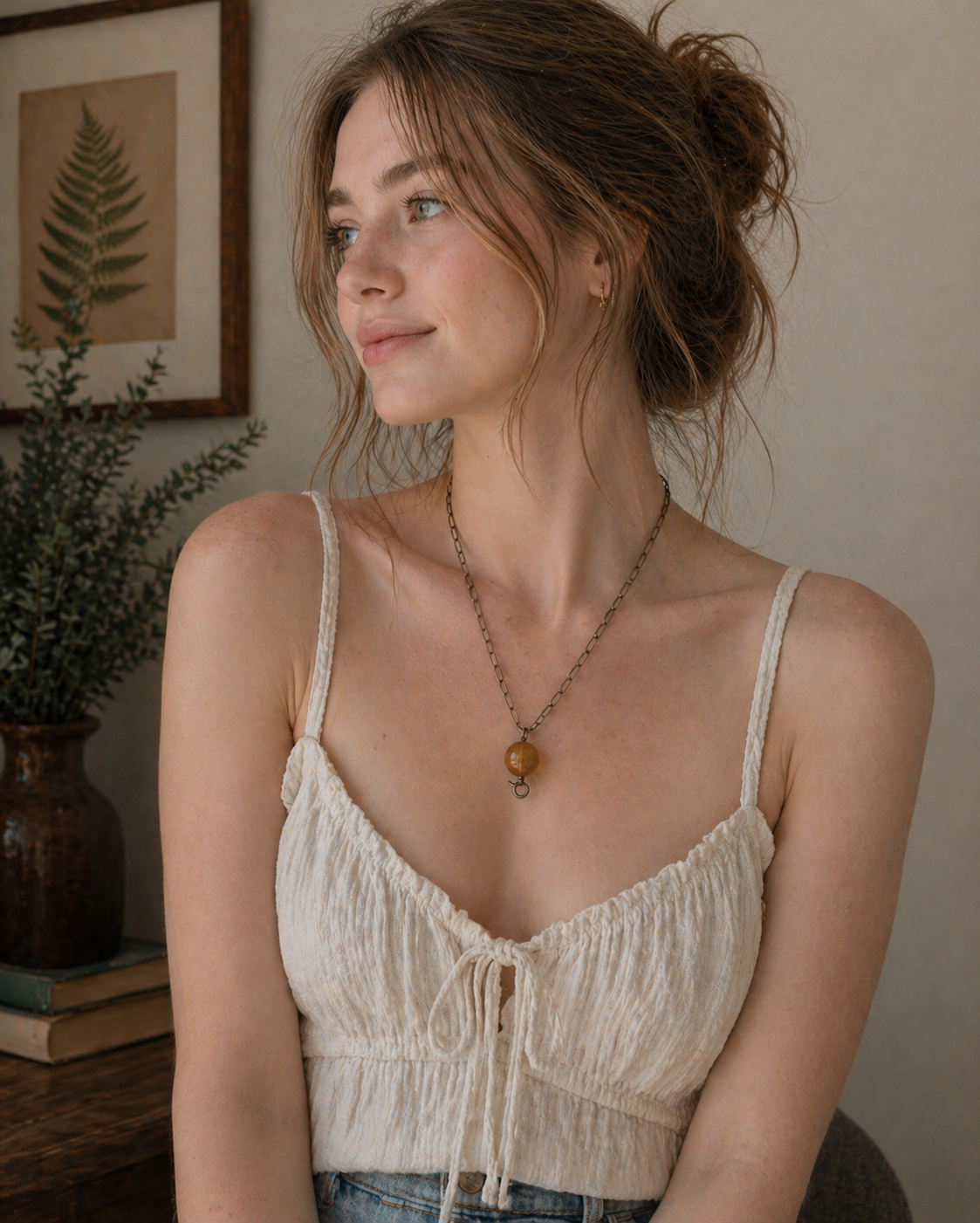 Autumn Harvest Necklace - Handmade Garnet Beaded Necklace