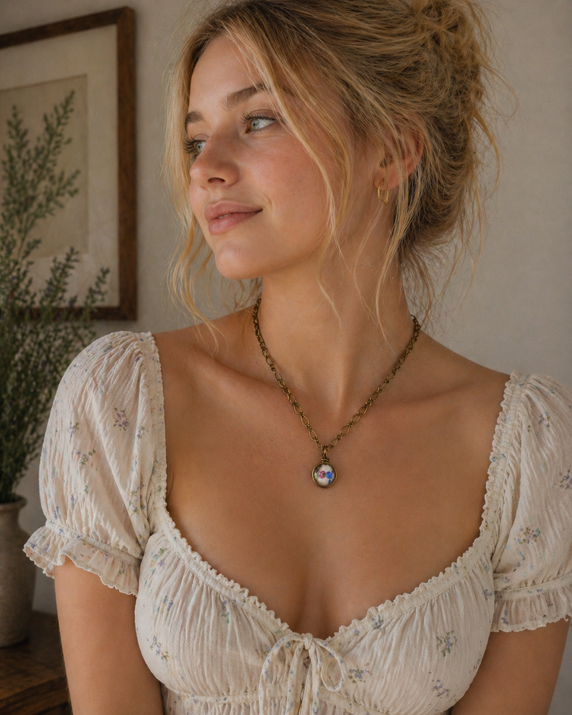 Bright Meadows Necklace -beaded pendant necklace