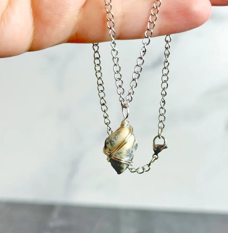 Opal Breeze Necklace - Simple Wire Wrapped Bracelet - Simply Rustic Jewelry