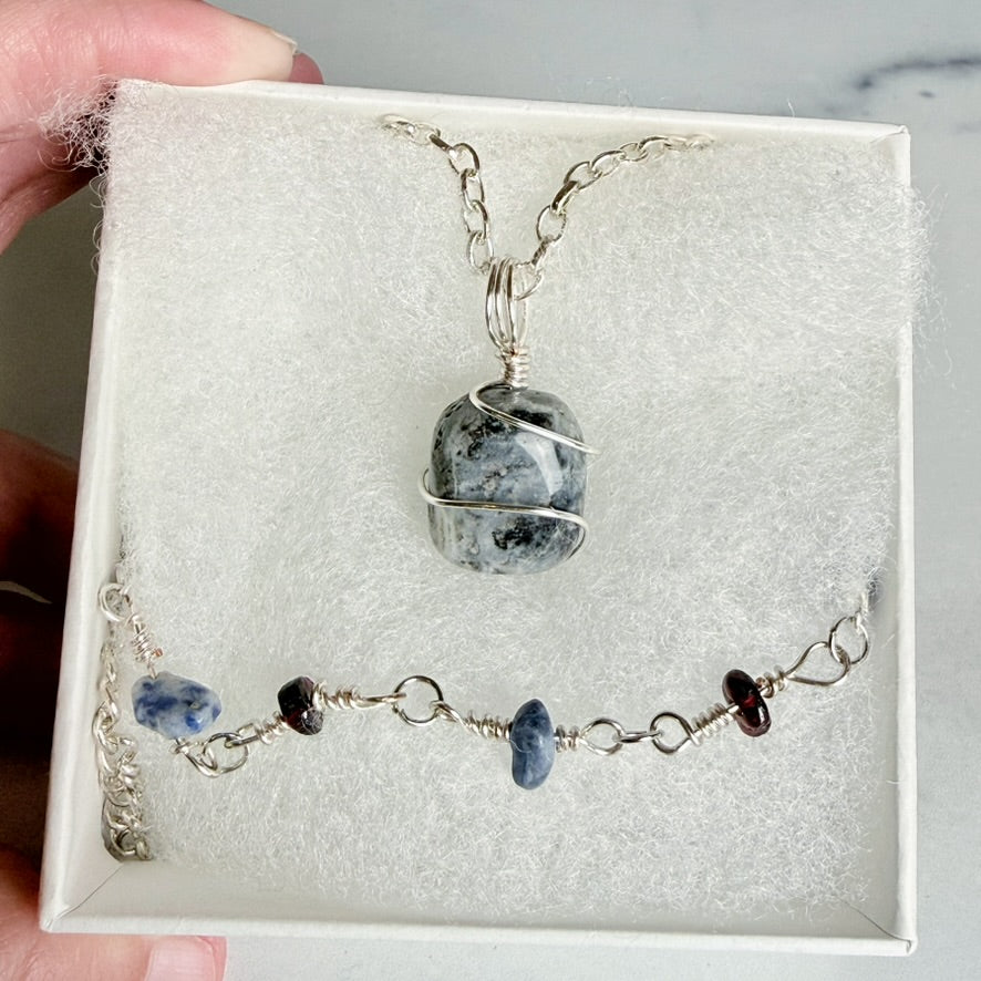 Winter Breeze Collection - Matching Sodalite Necklace and Bracelet