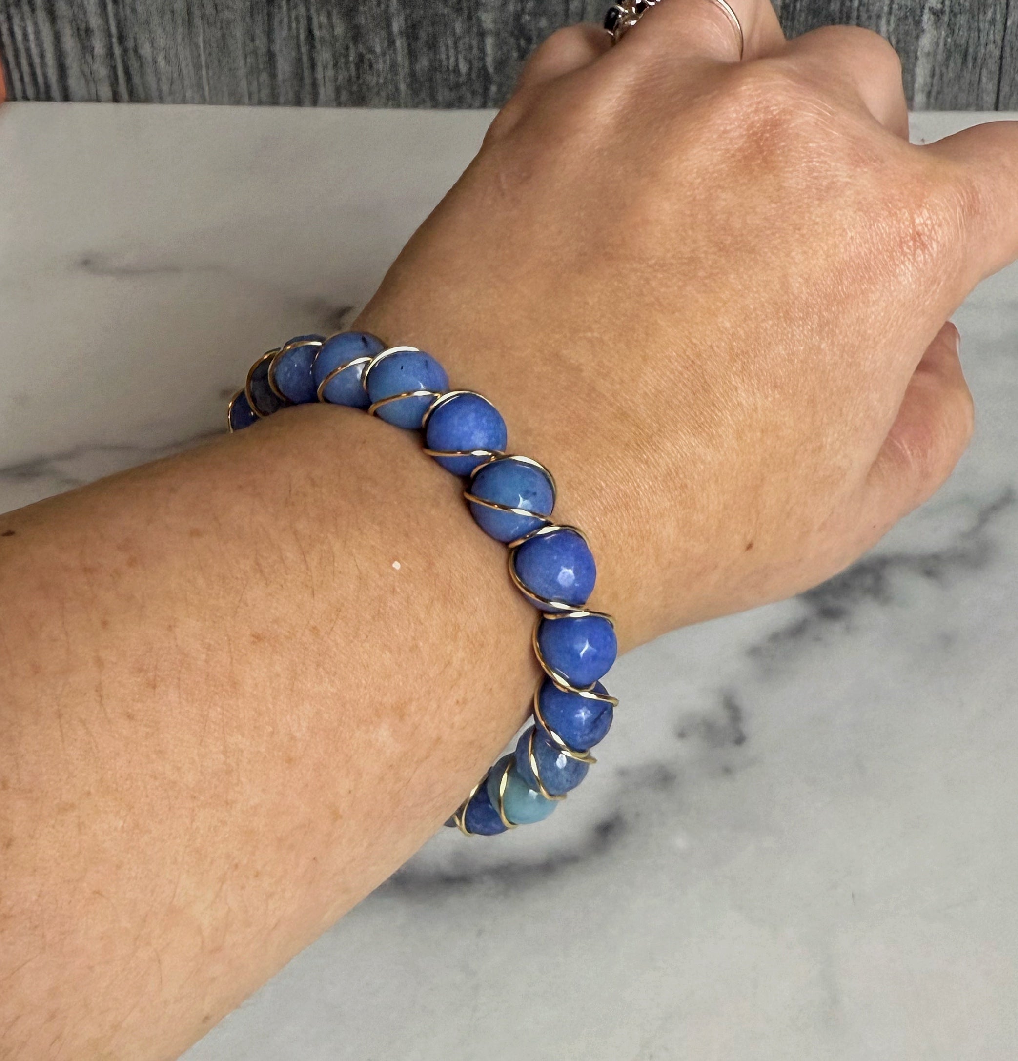 Dragon's Den Wire Wrapped - Dragon's Vein Beaded Bracelet