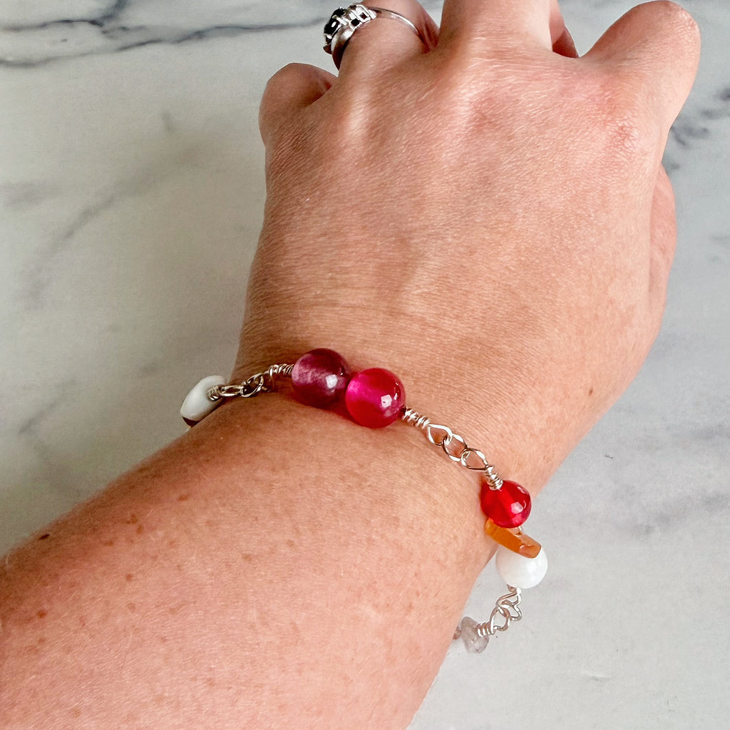 Pride Gems Bracelet -Glass Beaded Link Bracelet