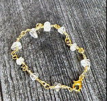 Crystal Tether Bracelet - Clear Quartz Crystal Link Bracelet - Simply Rustic Jewelry