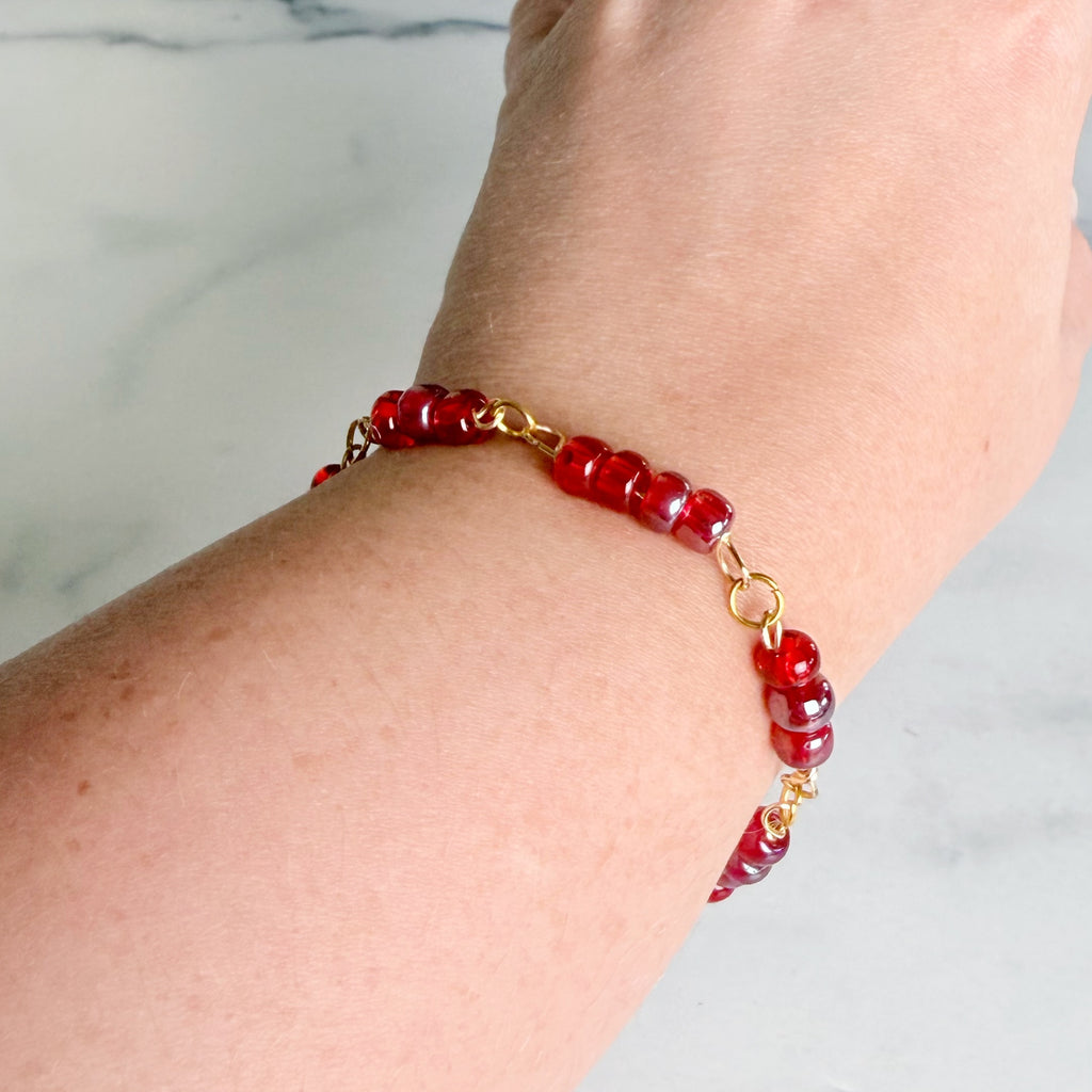 Fiery Foliage Bracelet -Link Bracelet