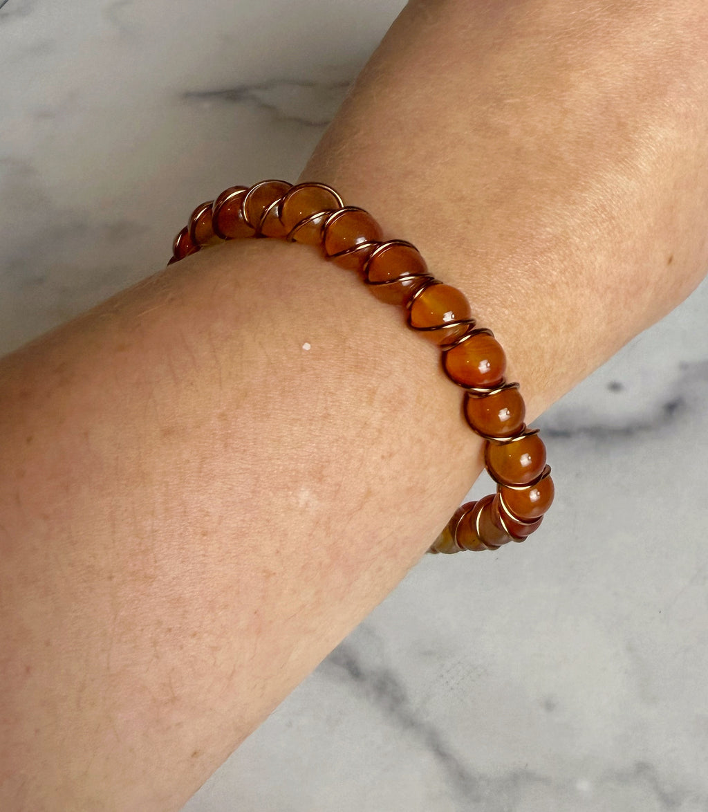 Eerie Willows Bracelet -Wire Wrapped Carnelian Bracelet