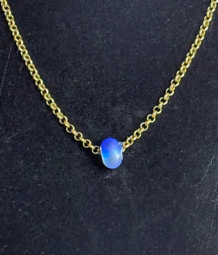 Echoes Of Blue Collection - Matching Glass Bead Necklace and Sea Glass Bracelet Set - Simply Rustic Jewelry