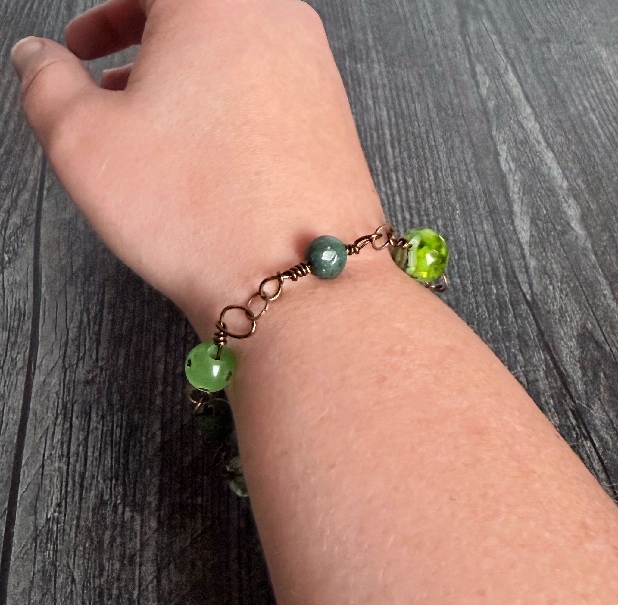 Druid's Keep Bracelet - Handmade Agate Link Bracelet