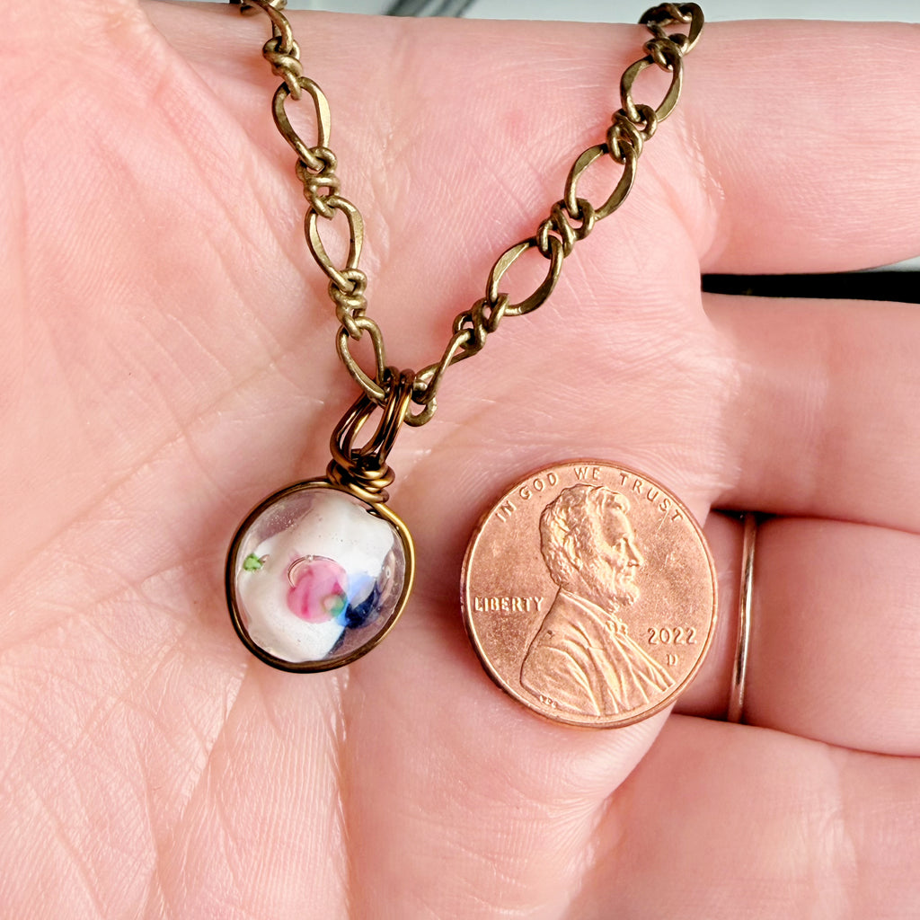 Bright Meadows Necklace -beaded pendant necklace
