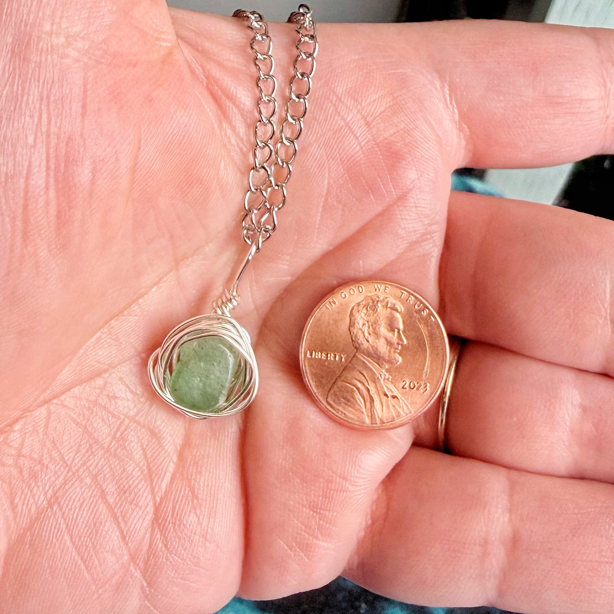 Emerald Tides Neckace - Aventurine Stone Pendant