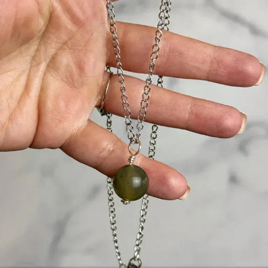 Garnet Moss Collection - Handmade Matching Garnet Necklace and Moss Agate Bracelet Set - Simply Rustic Jewelry