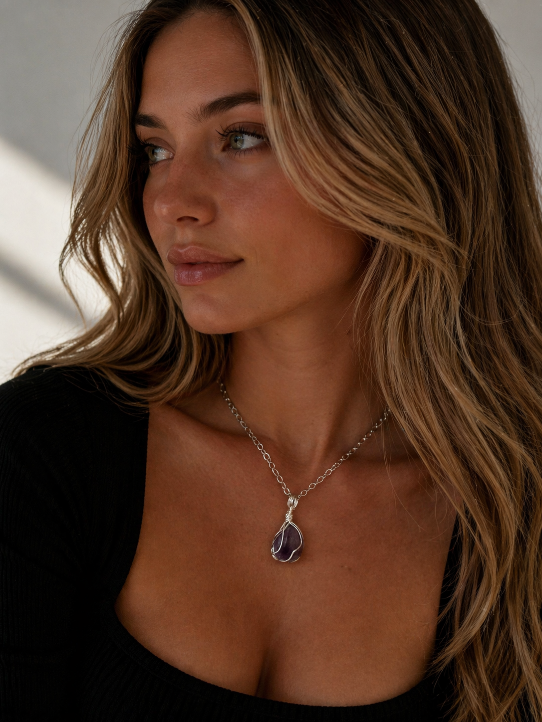 Gentle Aura - Handmade, Wire Wrapped Fluorite Necklace