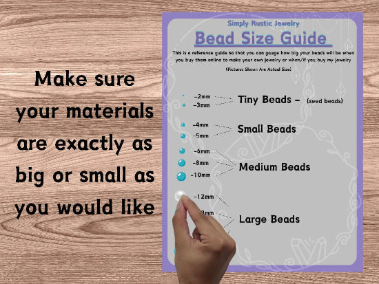Jewelry Material Size Guide - Simply Rustic Jewelry