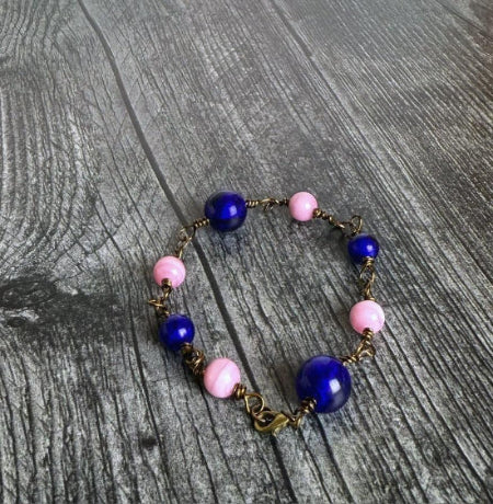 Moonlit Gardens Collection - Handmade Matching Artisan Glass Bead Necklace and Glass Bracelet Set - Simply Rustic Jewelry