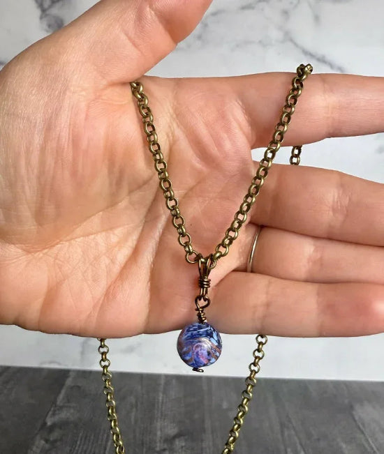 Moonlit Gardens Collection - Handmade Matching Artisan Glass Bead Necklace and Glass Bracelet Set - Simply Rustic Jewelry