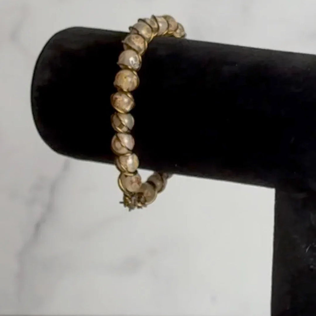 Egyptian Goddess Bracelet - Handmade, Wire - Wrapped Beaded Bracelet - Simply Rustic Jewelry