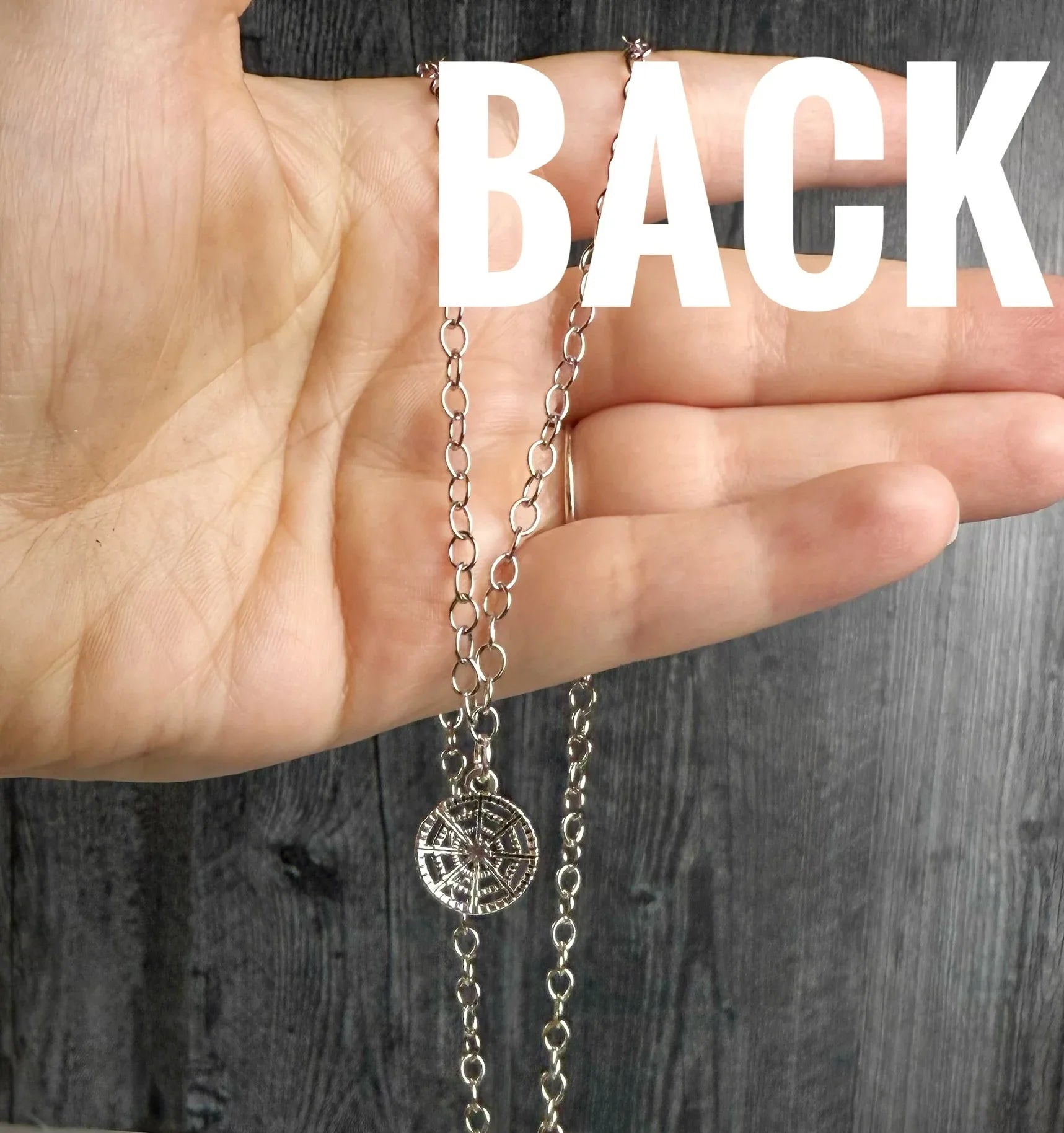 Haunted Threads Necklace - Pendant Necklaces With Spider Web Charms - Simply Rustic Jewelry
