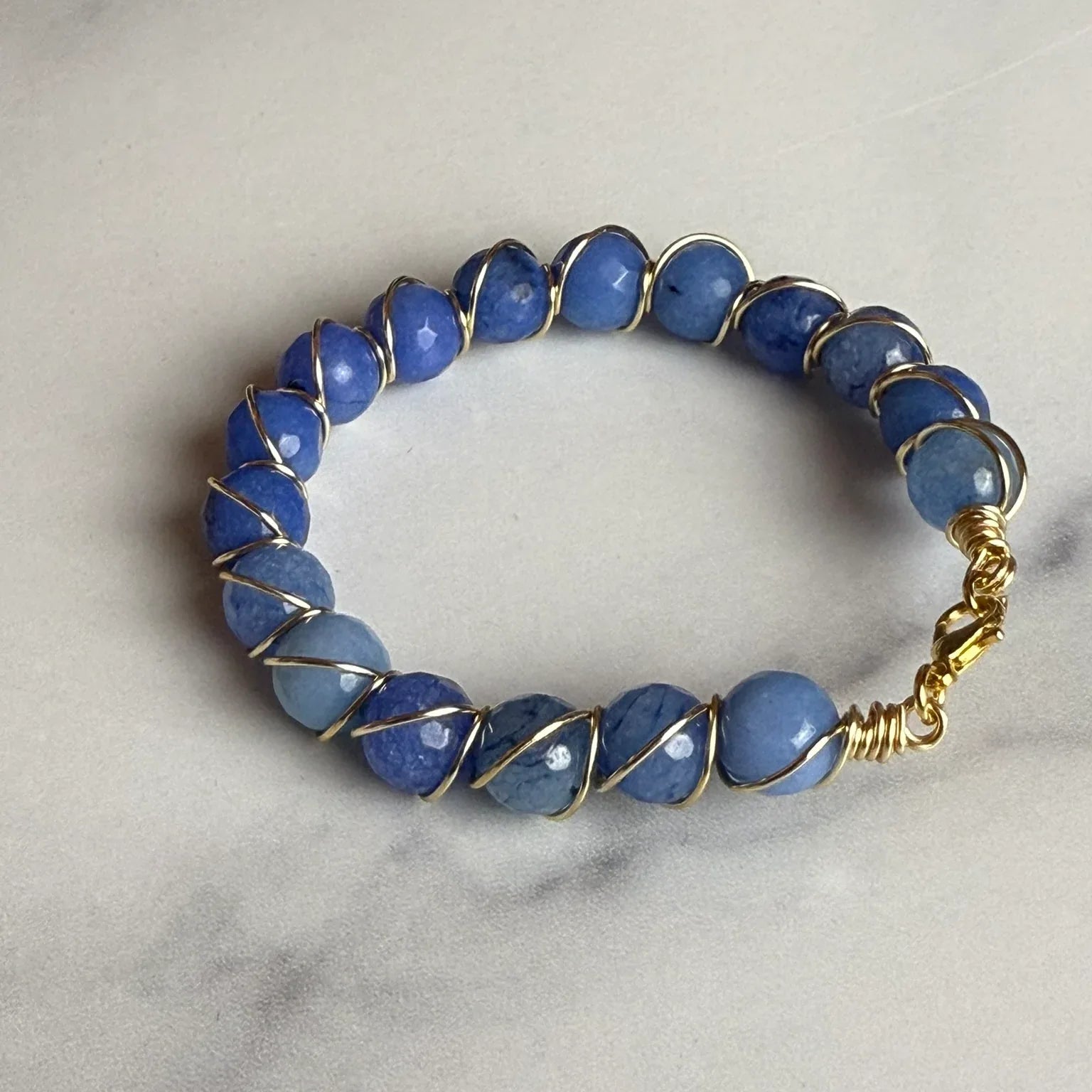 Dragon's Den Wire Wrapped - Dragon's Vein Beaded Bracelet - Simply Rustic Jewelry