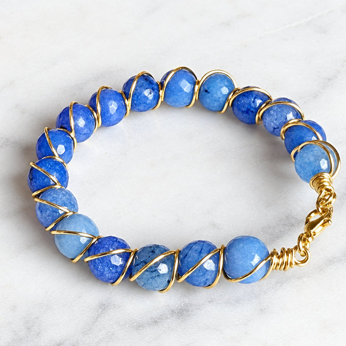Dragon's Den Wire Wrapped - Dragon's Vein Beaded Bracelet - Simply Rustic Jewelry