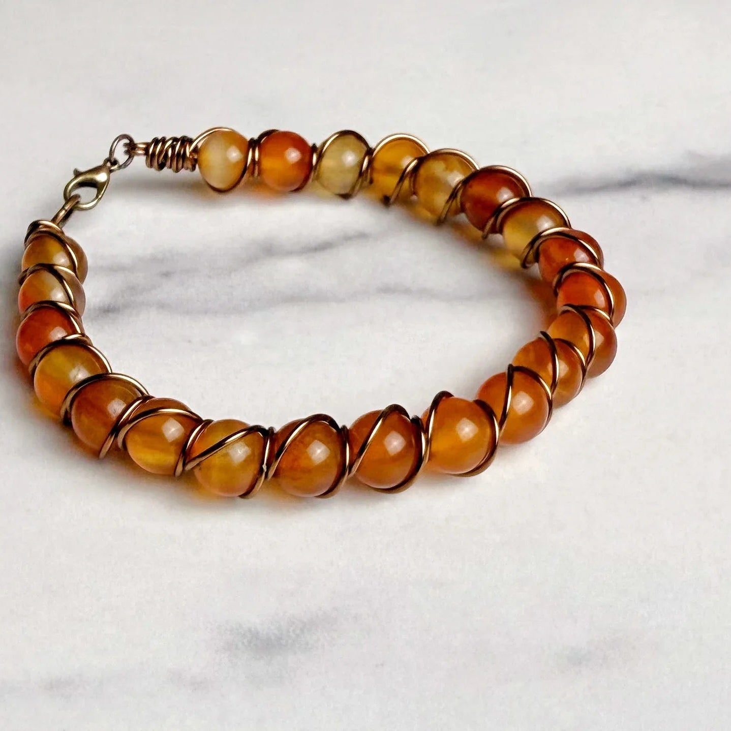 Eerie Willows Bracelet -Wire Wrapped Carnelian Bracelet - Simply Rustic Jewelry