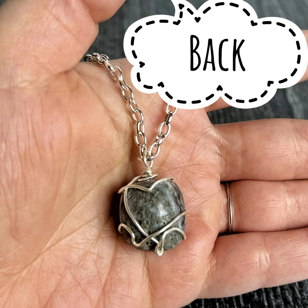 Winter Breeze Necklace - Handmade Simple Wire Wrapped Sodalite Pendant - Simply Rustic Jewelry