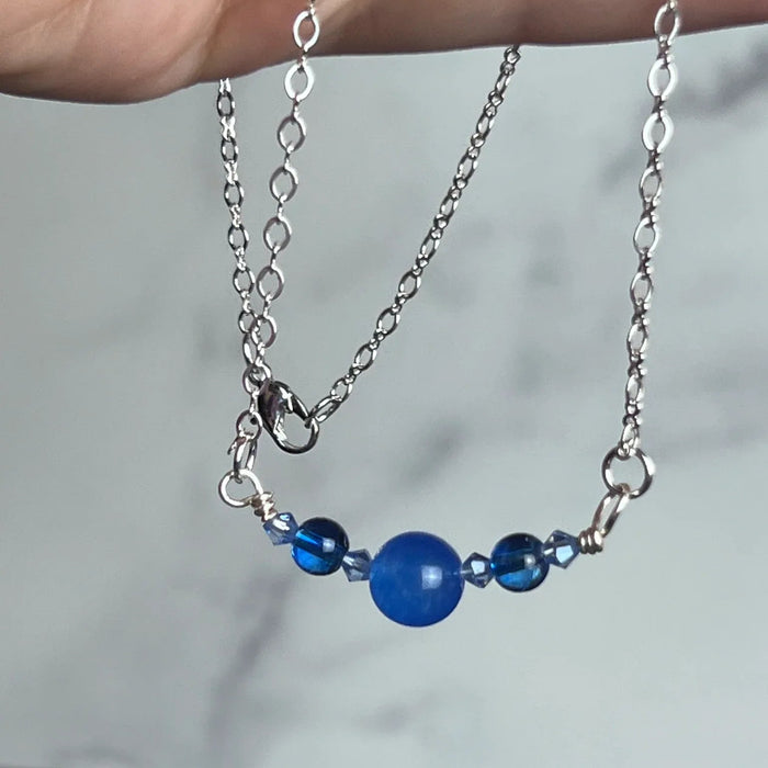 Dark Meadows Necklace - Glass Beaded Pendant Necklace - Simply Rustic Jewelry