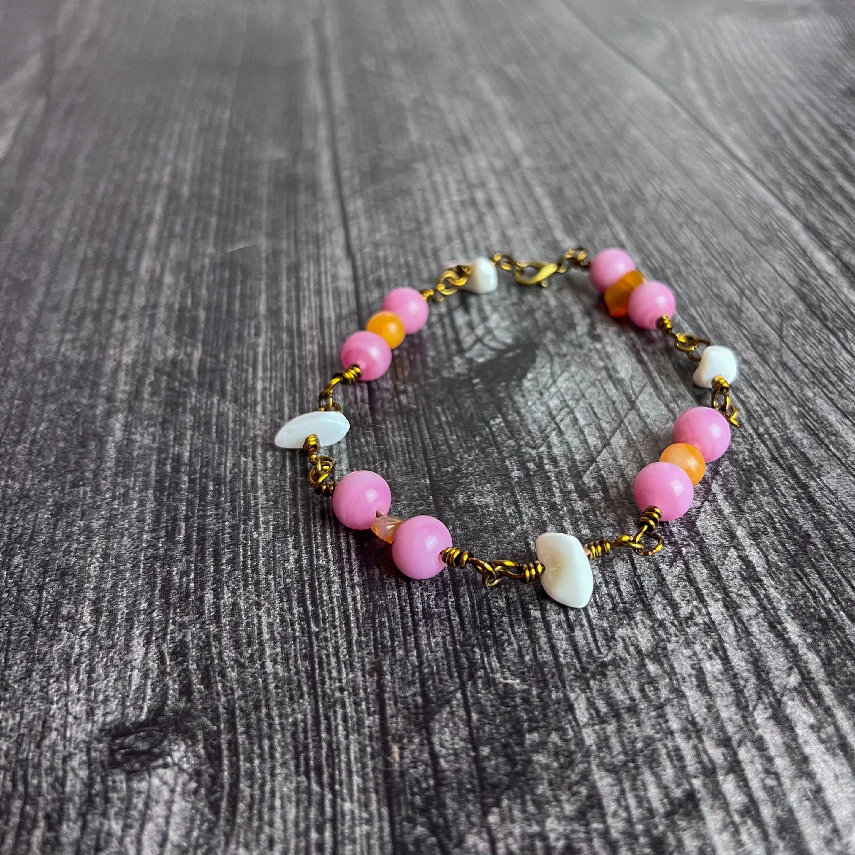 Glowing Lantern Collection -Matching Glass Necklace and Agate Bracelet Set - Simply Rustic Jewelry