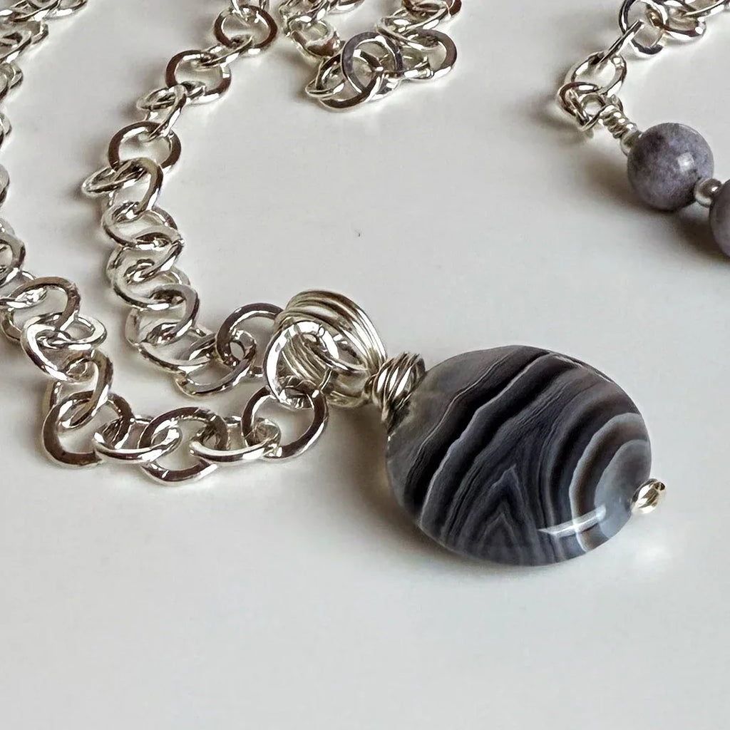 Simple and Sweet Collection - Handmade Agate Necklace and Bracelet - Simply Rustic Jewelry