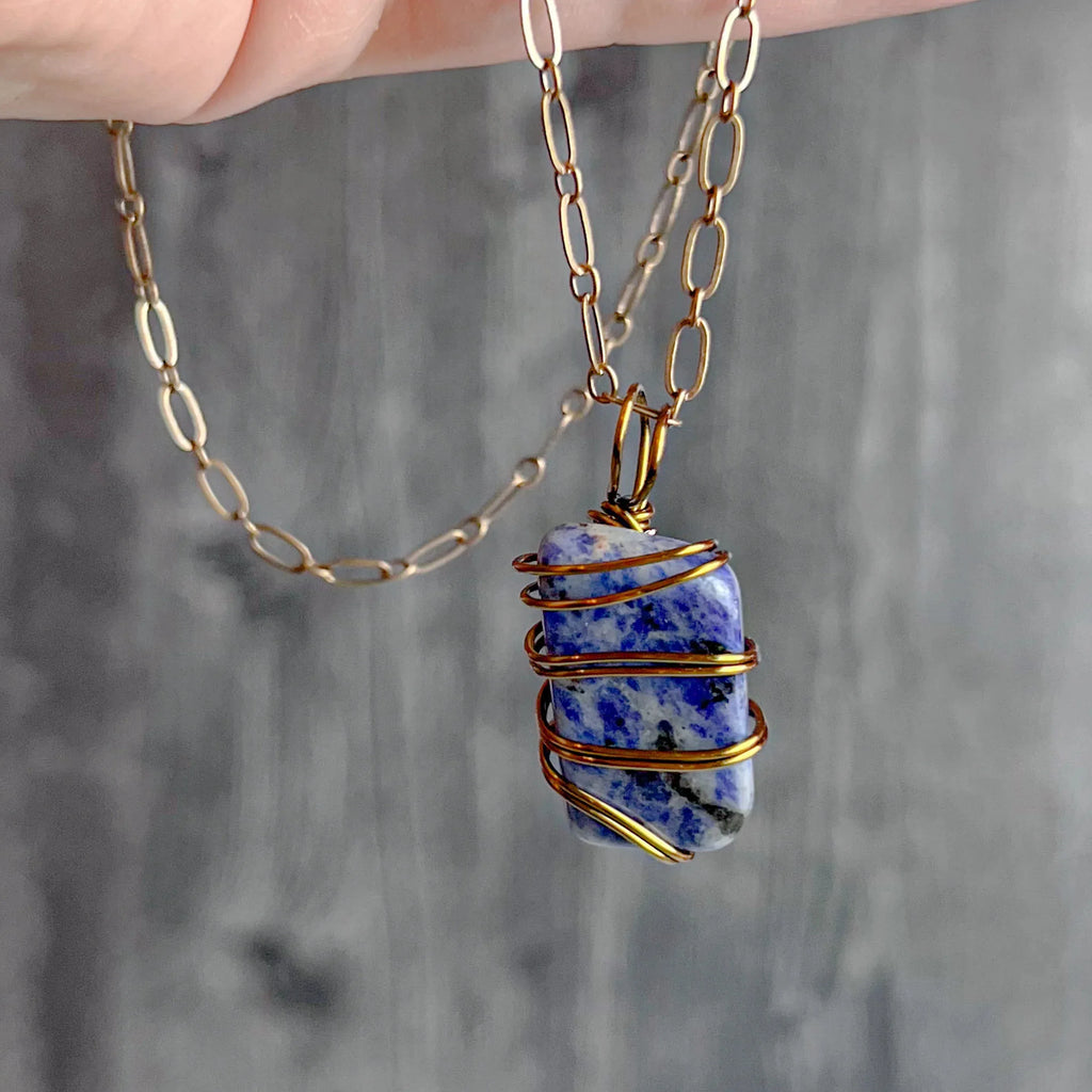 Sovereign Grace Collection -Handmade Matching Sodalite Necklace and Bracelet Set - Simply Rustic Jewelry