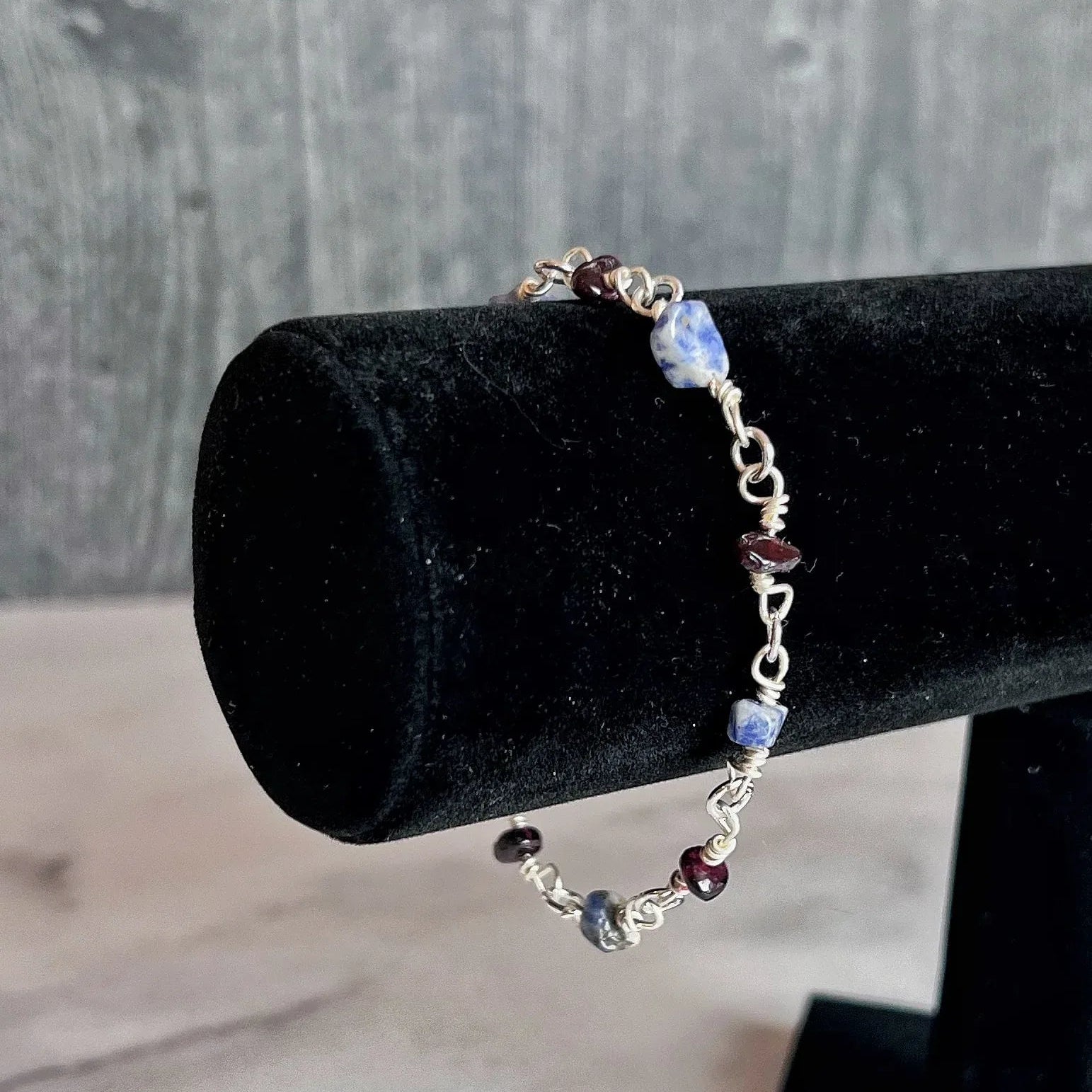 Sea Creature Bracelet -Handmade. Sodalite Link Bracelet - Simply Rustic Jewelry