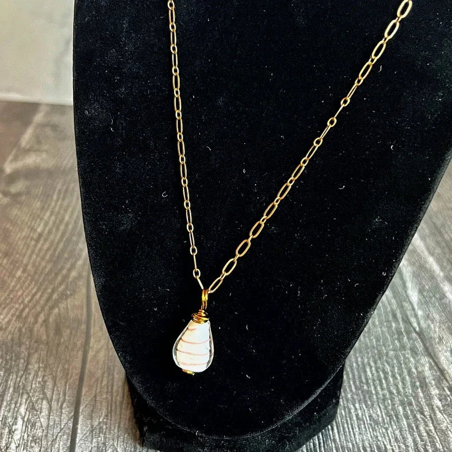 Treasured Trinket Necklace -Handmade Glass Beaded Pendant Necklace - Simply Rustic Jewelry