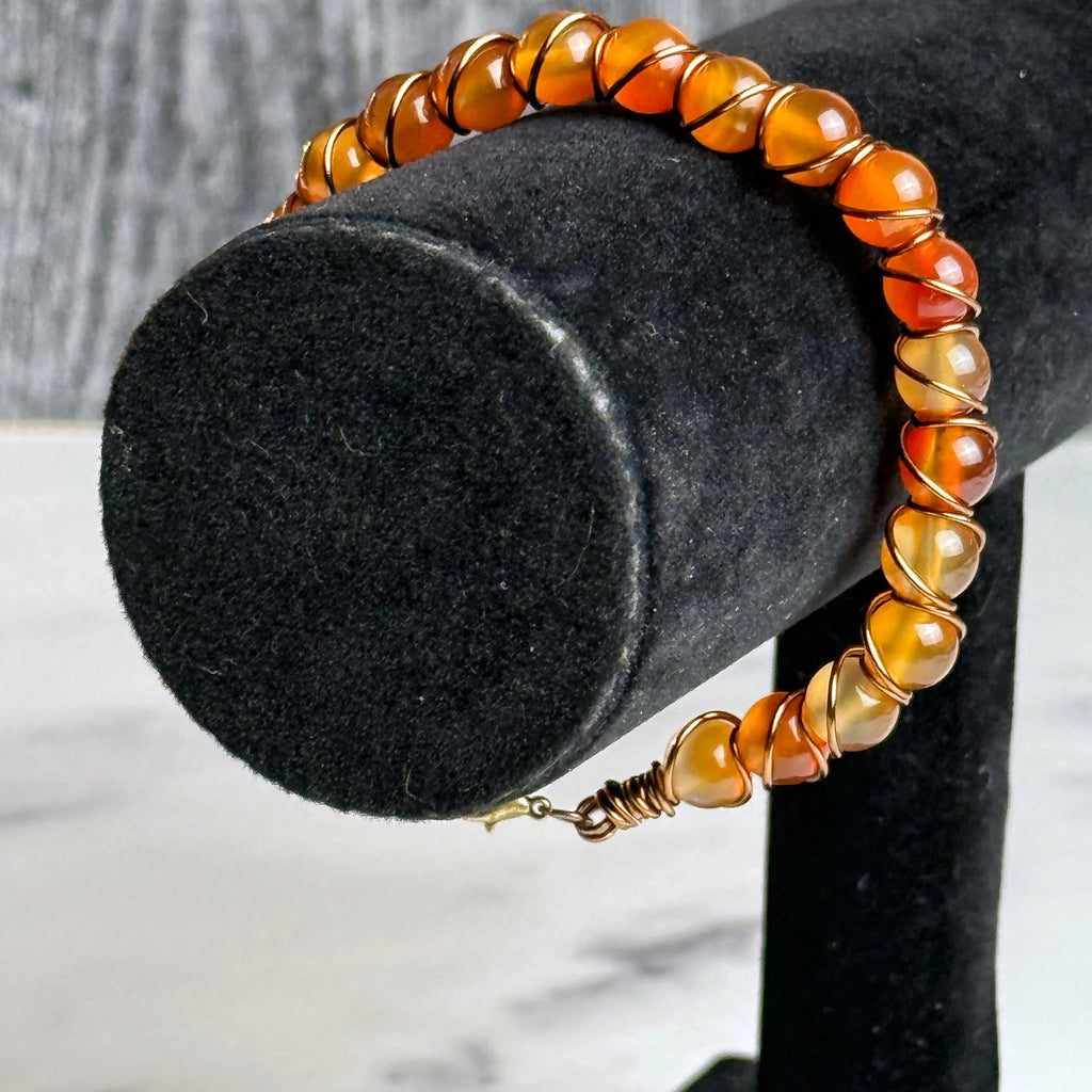 Eerie Willows Bracelet -Wire Wrapped Carnelian Bracelet - Simply Rustic Jewelry