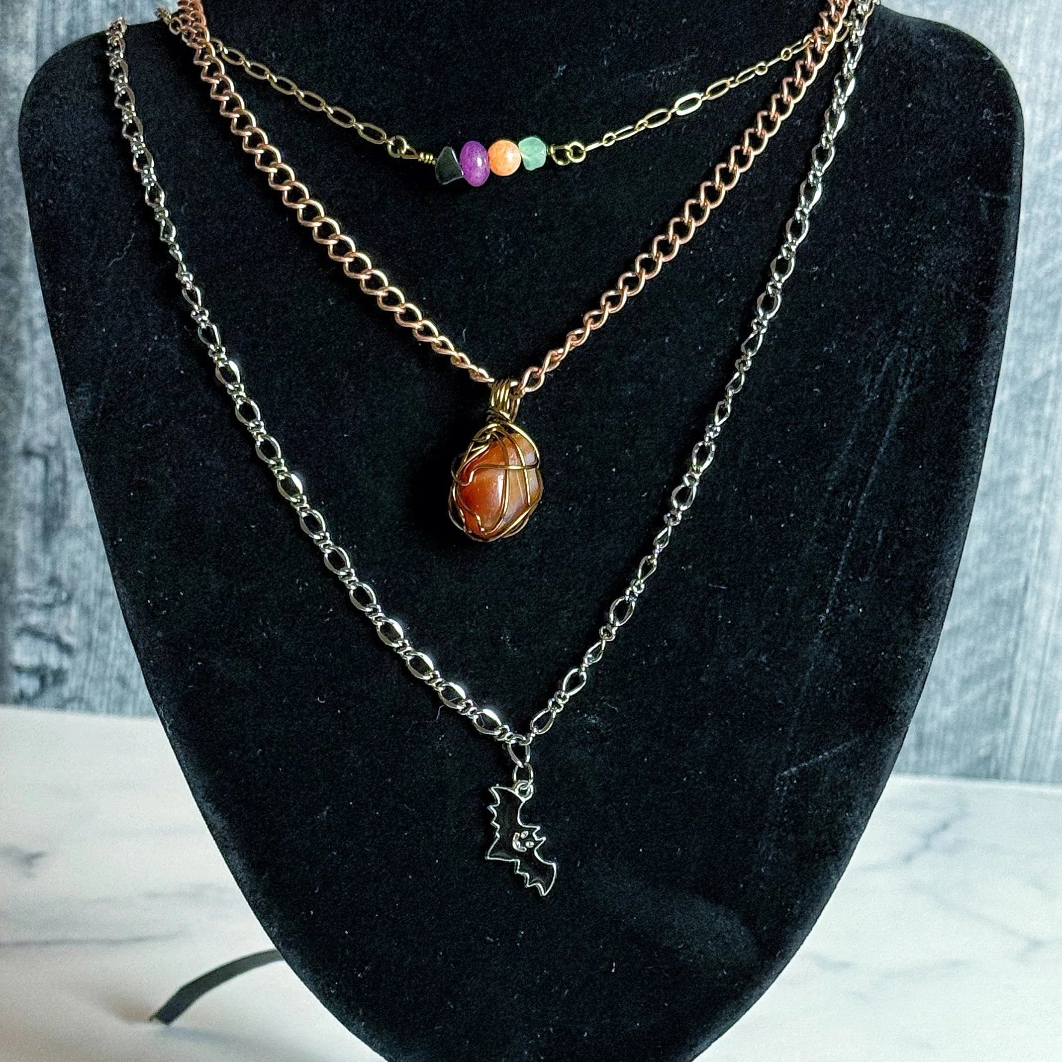 Eve of Eerie Whispers Necklace Stack - Simply Rustic Jewelry