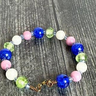 Bright Meadows Bracelet - Simple Beaded Bracelet with Aventurine, Glass, Agate and Selenite - Simply Rustic Jewelry