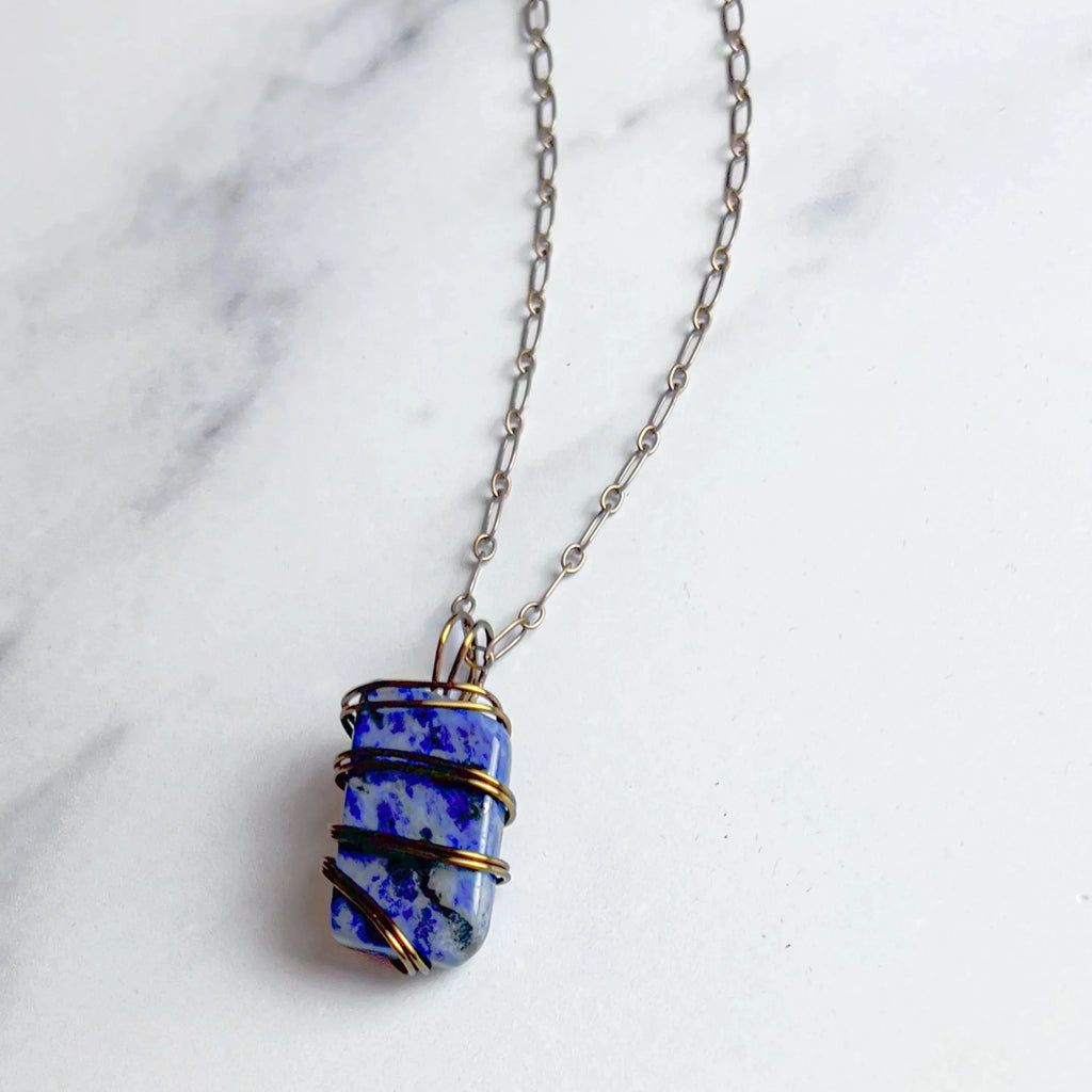 Sovereign Grace Collection -Handmade Matching Sodalite Necklace and Bracelet Set - Simply Rustic Jewelry