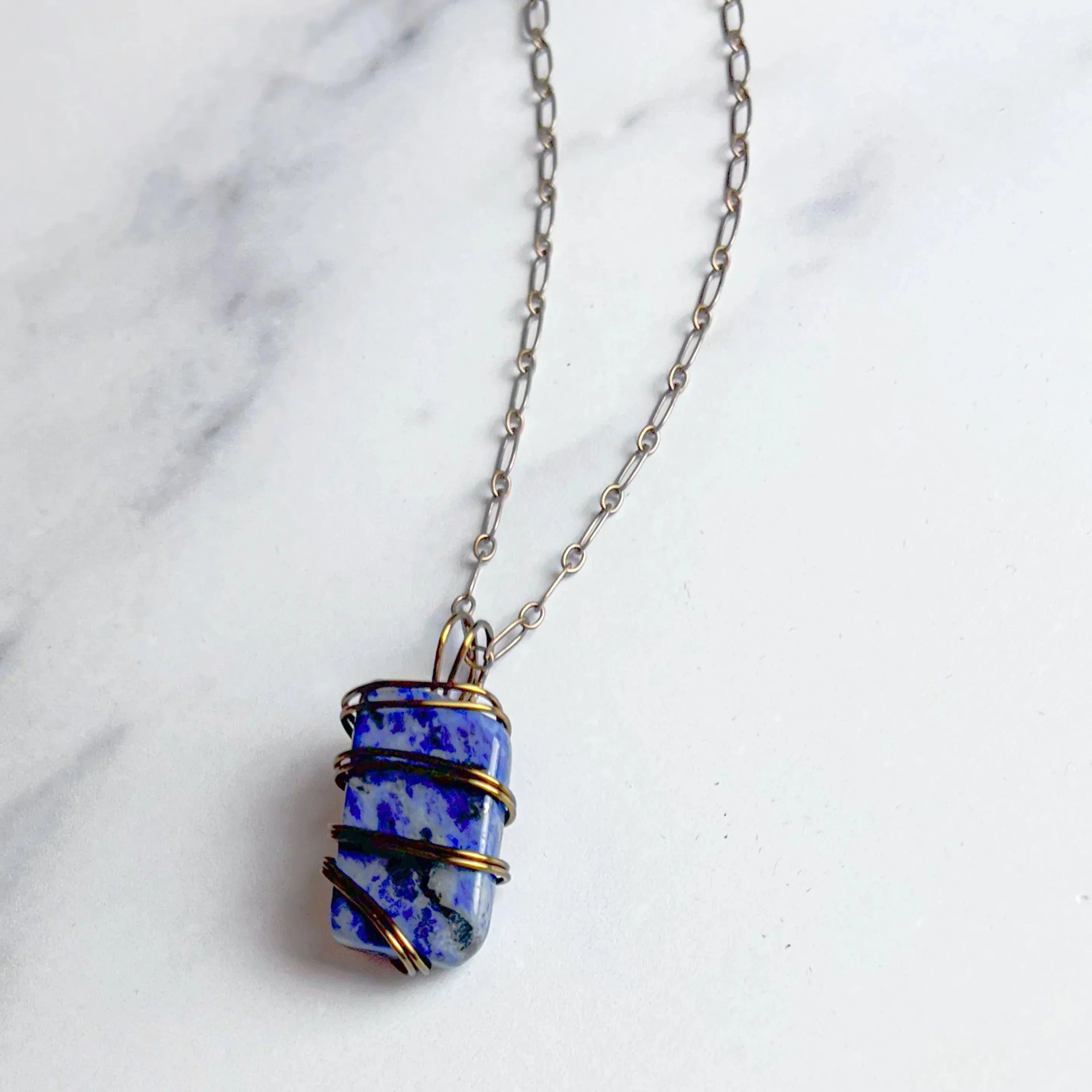 Sovereign Grace Collection -Handmade Matching Sodalite Necklace and Bracelet Set - Simply Rustic Jewelry