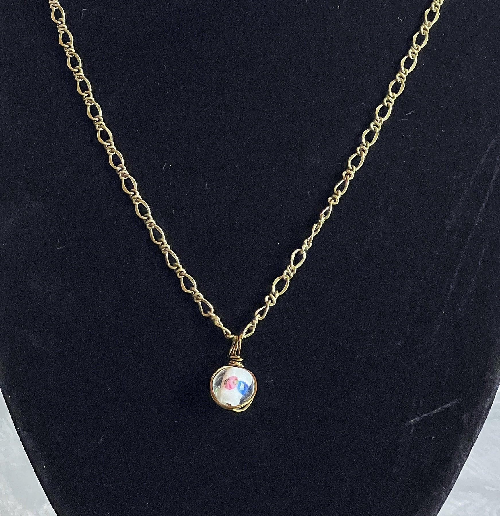 Bright Meadows Necklace -beaded pendant necklace - Simply Rustic Jewelry