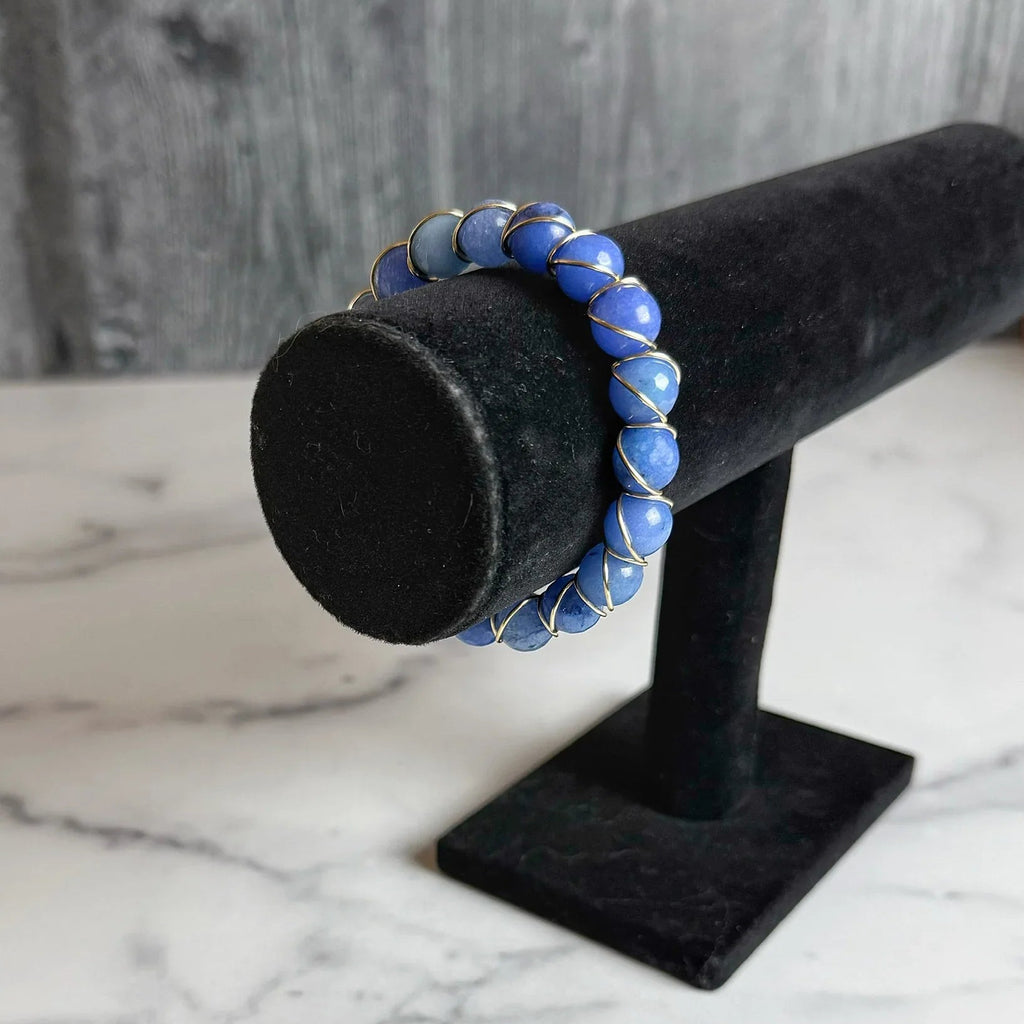 Dragon's Den Wire Wrapped - Dragon's Vein Beaded Bracelet - Simply Rustic Jewelry