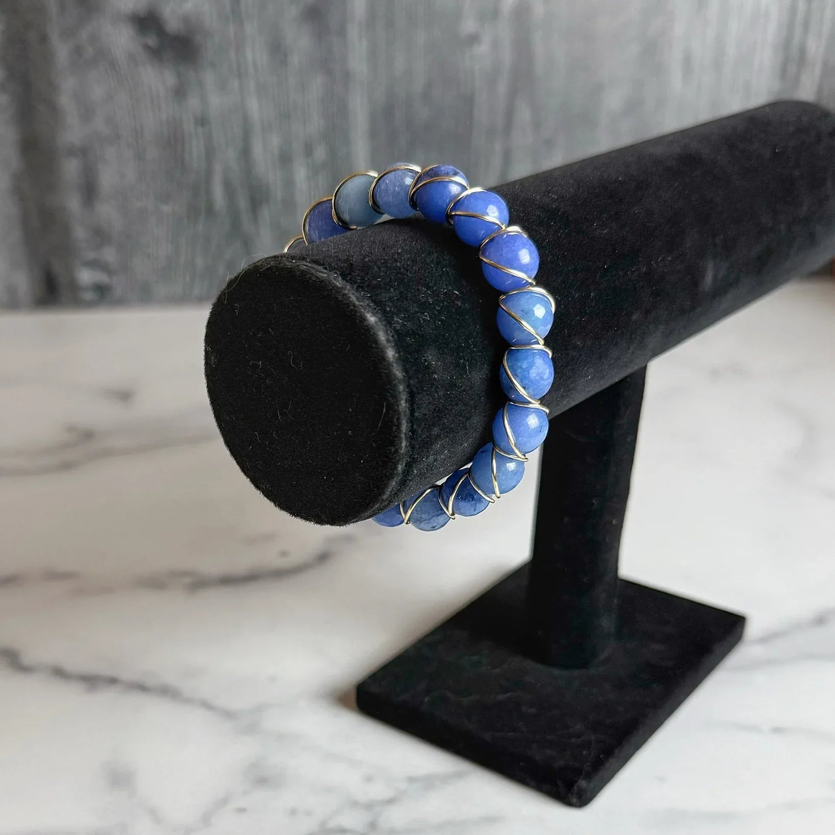 Dragon's Den Wire Wrapped - Dragon's Vein Beaded Bracelet - Simply Rustic Jewelry