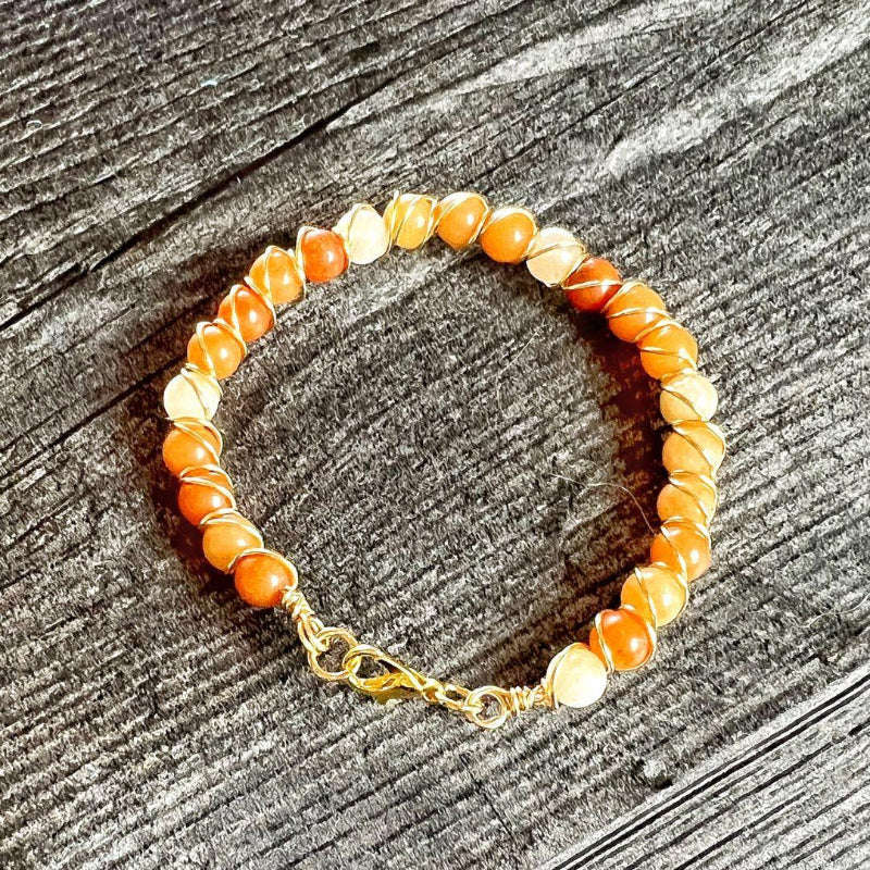 Autumn Sunrise Collection - Handmade Matching Citrine Necklace and Bracelet Set - Simply Rustic Jewelry