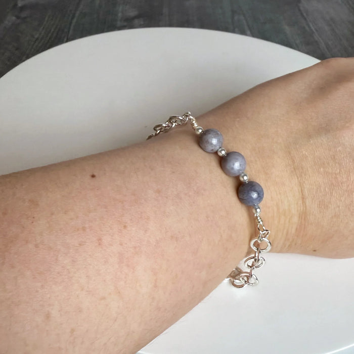 Simple and Sweet Bracelet - Moss Agate and Pearl Bracelet - Simply Rustic Jewelry